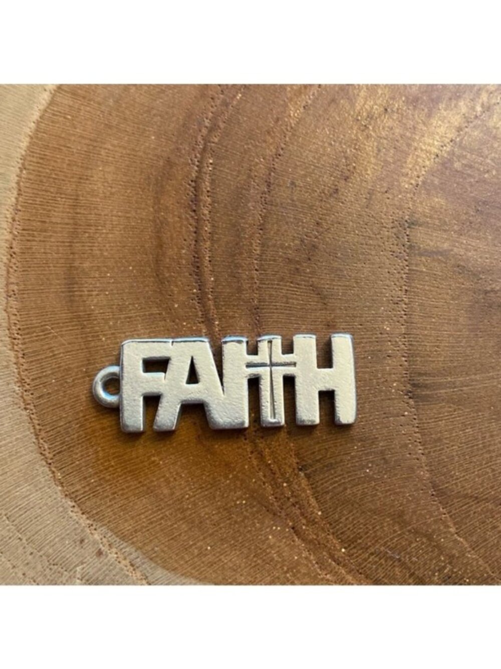 RETIRED James Avery FAITH Charm, Sterling Silver